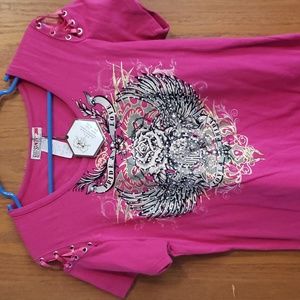 NWT Bus Stop Pink Embellished Tshirt XL